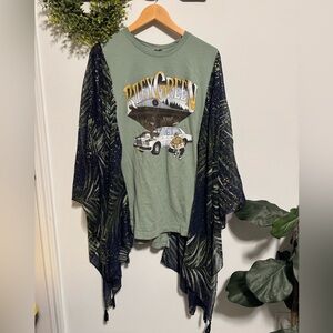Custom Riley Green Tee with Kimono Batwing Sleeves